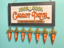Load image into Gallery viewer, Carrot Patch Personalized Family Sign