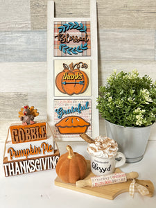 Block Stacker Thanksgiving Tiered Tray Shelf Decor