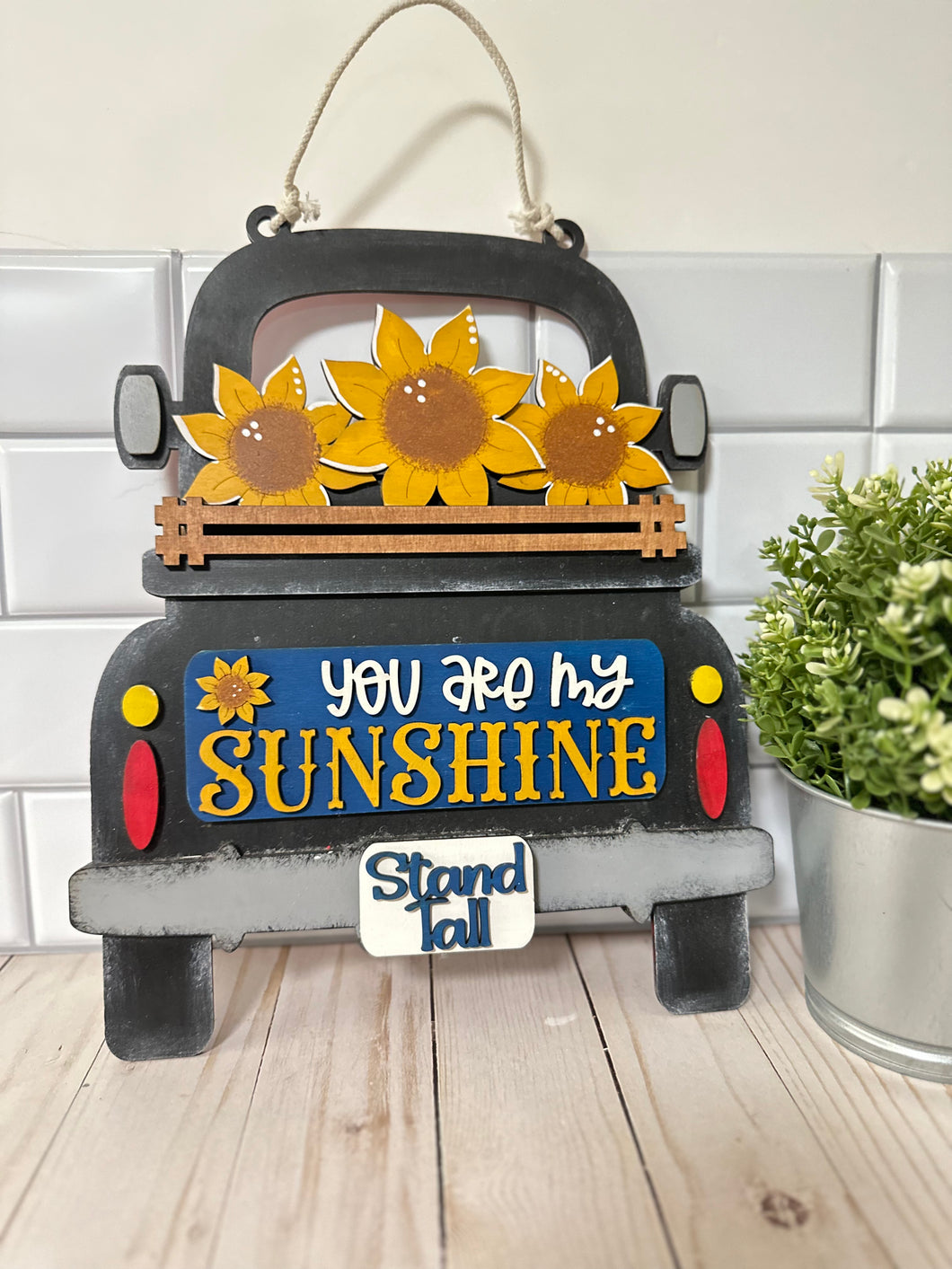 Hello Sunshine Sunflower Vintage Truck Inserts