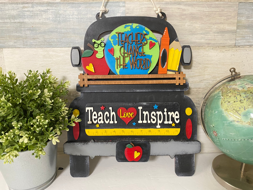 Teachers Change the World Vintage Truck Inserts