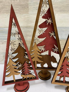 3D Wooden Christmas Trees