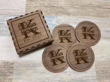 Load image into Gallery viewer, Monogrammed Coasters with storage box
