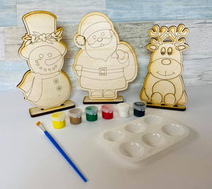 Holiday DIY Paint Kits Santa-Snowman-Reindeer