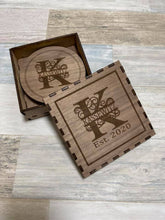 Load image into Gallery viewer, Monogrammed Coasters with storage box
