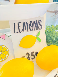 Lemonade Sign Tiered Tray Set