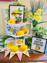 Load image into Gallery viewer, DIY Lemonade Sign Tiered Tray Set Unfinished
