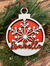 Load image into Gallery viewer, 3D Personalized Snowflake Ornament
