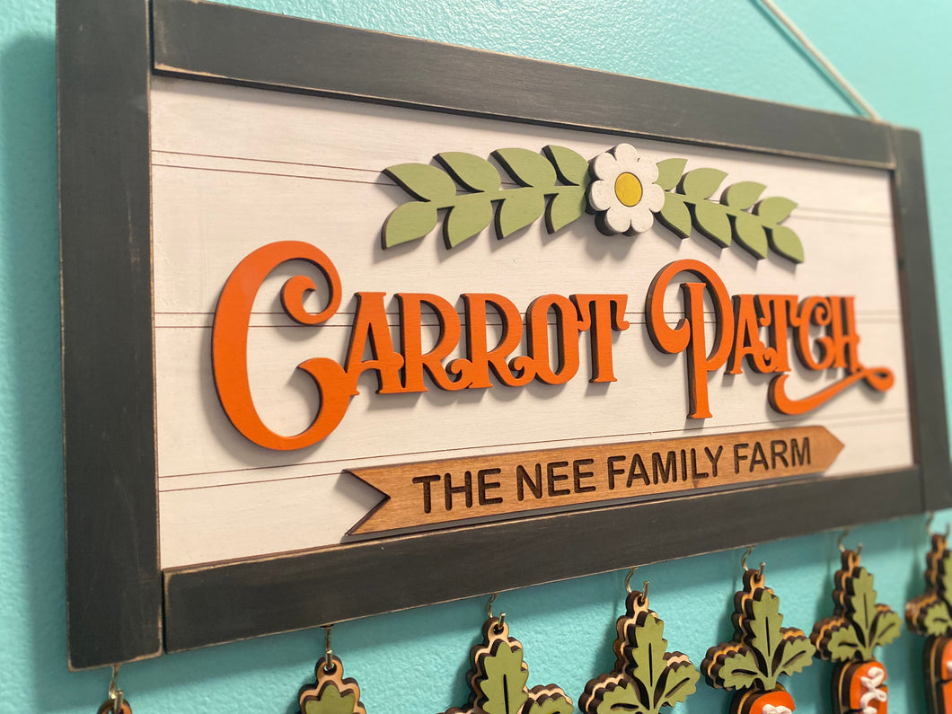 Carrot Patch Personalized Family Sign