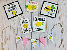 Load image into Gallery viewer, DIY Lemonade Sign Tiered Tray Set Unfinished
