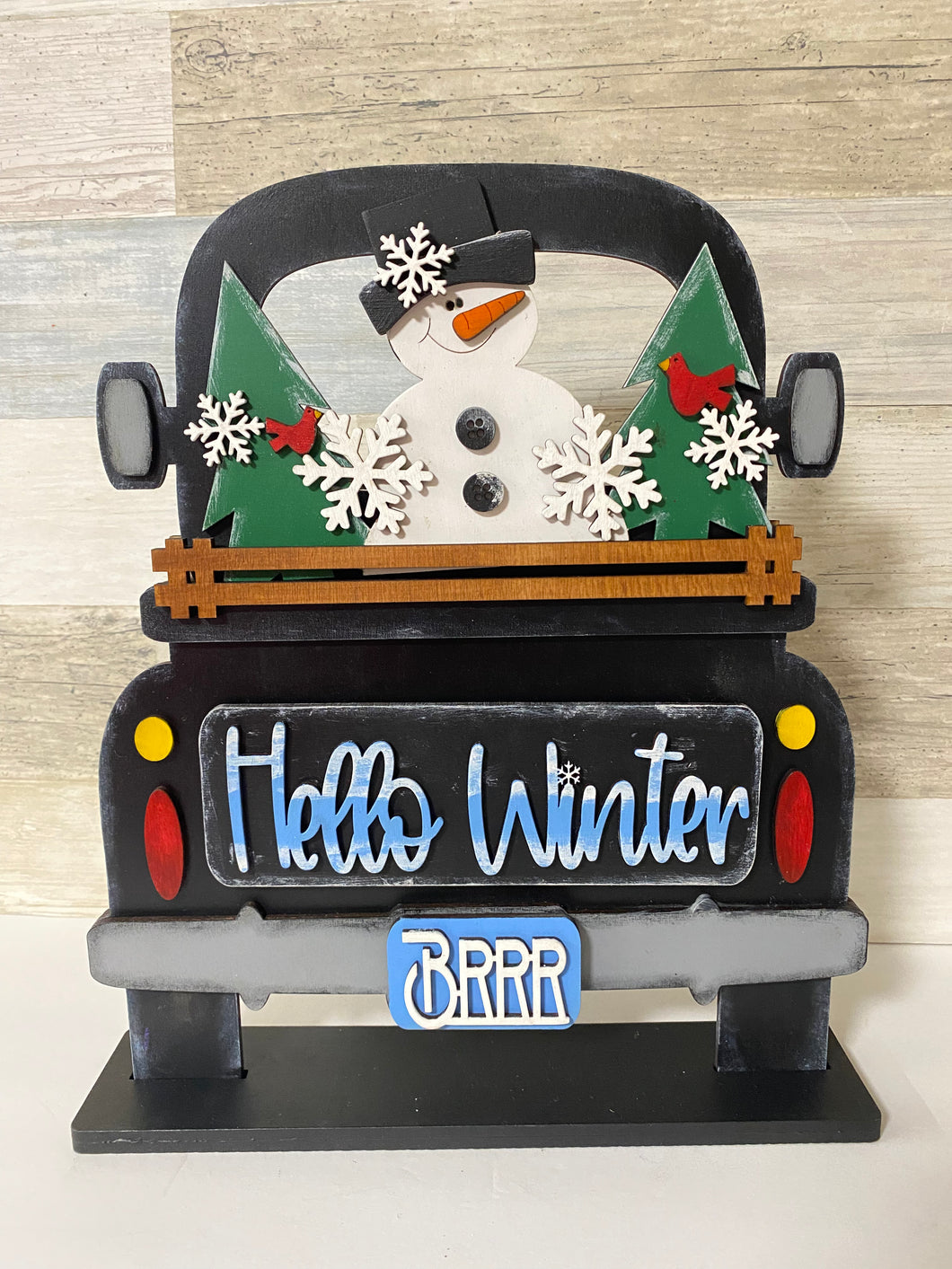 Hello Winter Vintage Truck Insert