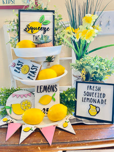 Lemonade Sign Tiered Tray Set
