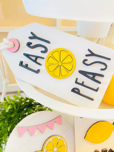 Lemonade Sign Tiered Tray Set