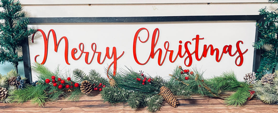 Merry Christmas Mantel/Shelf Sign