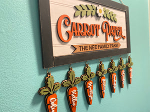 Carrot Patch Personalized Family Sign