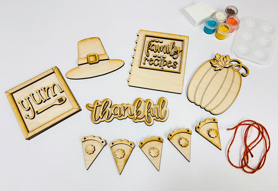 DIY Thanksgiving Tiered Tray Kit Unfinished