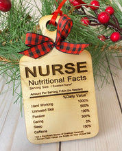 Load image into Gallery viewer, Nutritional Fact Cutting Board Holiday Ornament
