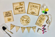 Load image into Gallery viewer, DIY Lemonade Sign Tiered Tray Set Unfinished
