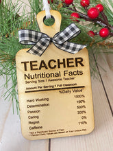 Load image into Gallery viewer, Nutritional Fact Cutting Board Holiday Ornament
