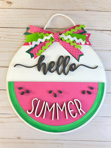 Hello Summer Watermelon Door Hanger