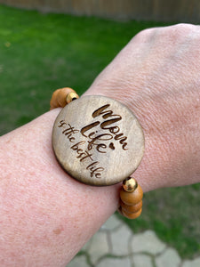 Personalized Wooden Bead Bracelet