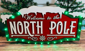 North Pole Light Up Sign
