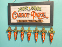 Load image into Gallery viewer, Carrot Patch Personalized Family Sign
