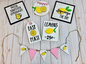 Lemonade Sign Tiered Tray Set