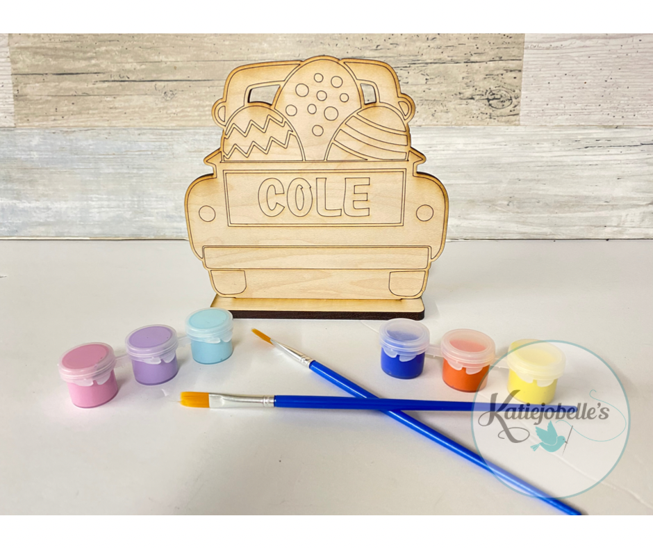 Easter Paint Kit- Truck with Eggs Personalized