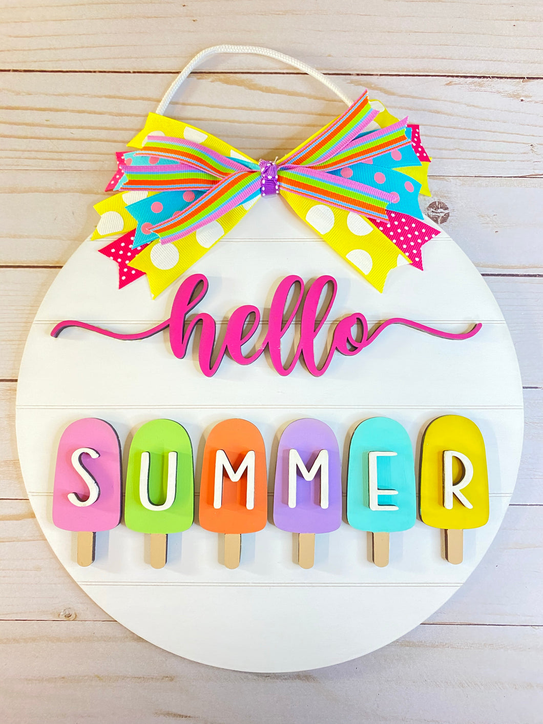 Hello Summer Popsicle Door Hanger