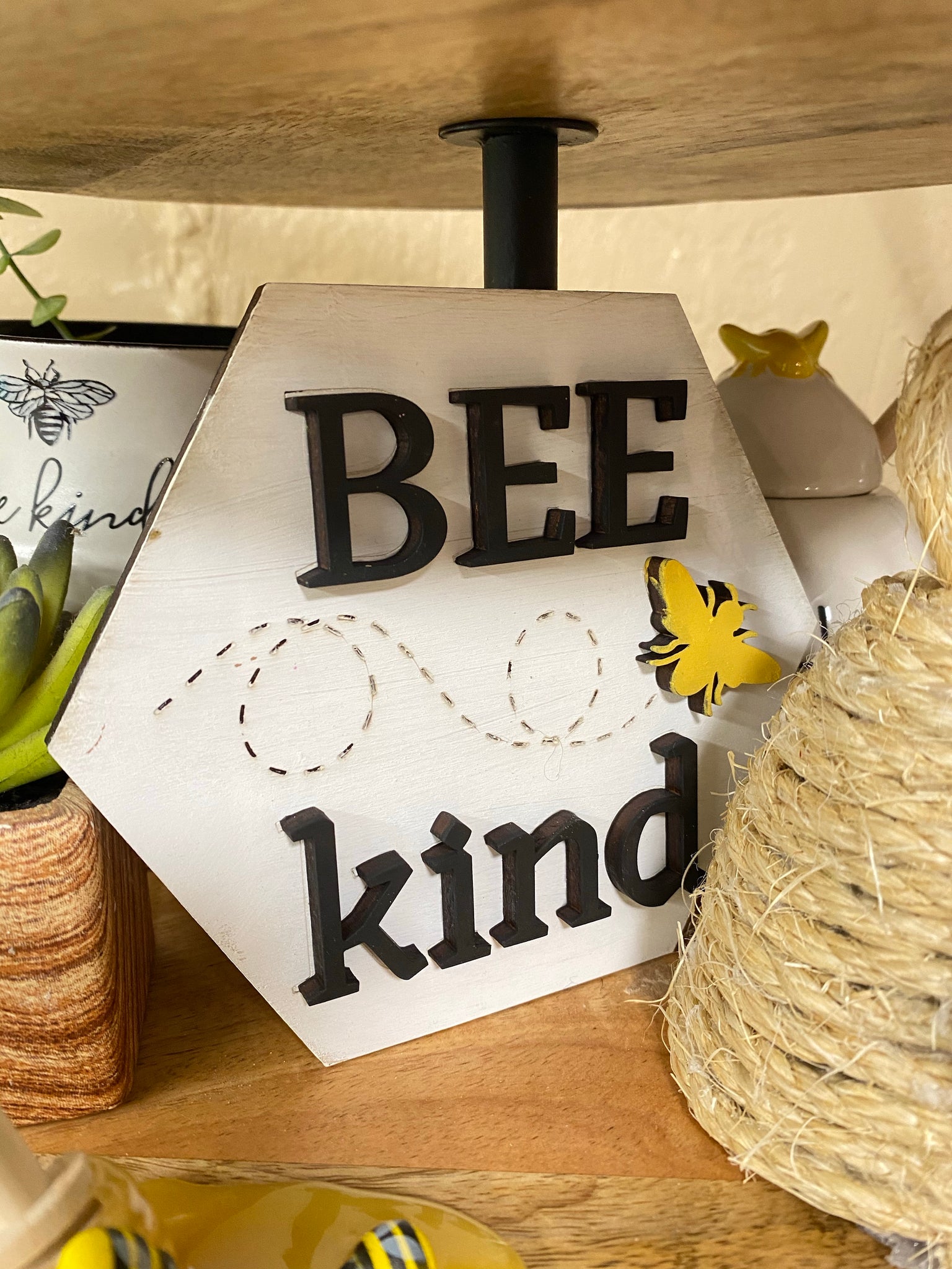 Dining Delight: Bee Themed Tiered Tray Decor